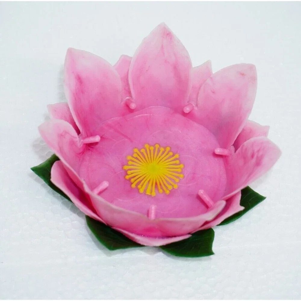 Rare Styson Decorative Plastic Lotus Coasters and 8oz Dessert Dishes 1961 MCM X2 - Picture 3 of 7